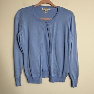 Melrose Chic Size Medium Light Blue Baby Cardigan Old Money Heritage Clueless